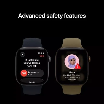 Apple Watch Series 12 GPS + Cellular 46mm Space Grey Aluminium Case with Navy Blue Sport Band - M/L